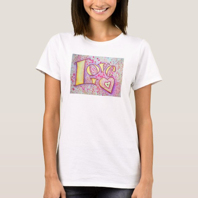 T-shirt Love Word Art Peinture Chemise Inspirationnelle (Devant)