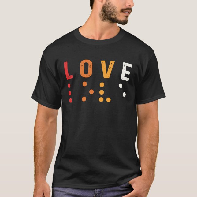 T-shirt Love World Braille Day Blind People Blindness Awar (Devant)
