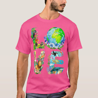 T-shirt Love World Earth Day 2022 Planet Environmental Ani