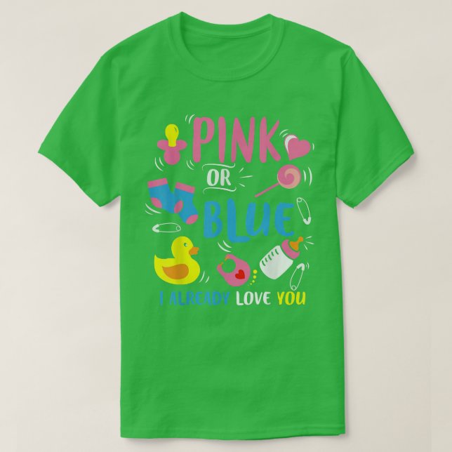 T-shirt Love You Baby Genre Reveal Pink or Blue classique (Design devant)