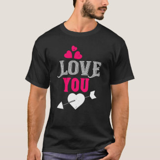 T-shirt Love You Coeur et Flèche Design