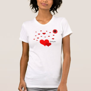 T-shirt Love You, Hearts & drapeau albanais Mode / sports