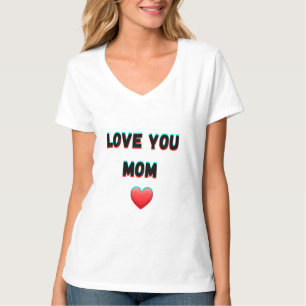 T-shirt Love You Mom - Typographie manuscrite au coeur