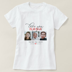 T-shirt Love You Nana/Other 3 Photo Texte personnalisé T-