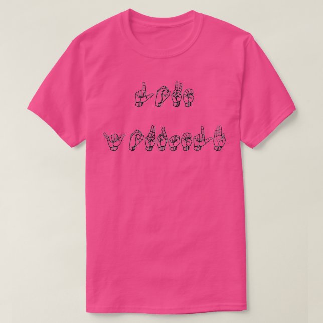T-shirt Love Yourself ASL in blue (Design devant)