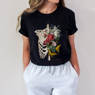 T-shirt Love Yourself   Fleur de squelette