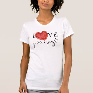 T-shirt Love Yourself Heart Watercolor Positive
