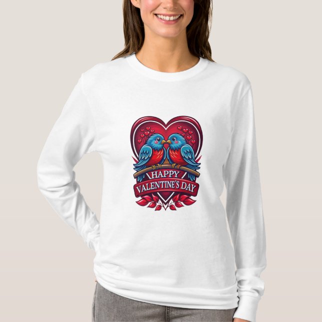 T-shirt Lovebirds Forever – Romantic Valentine’s Day Coupl (Devant)