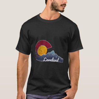 T-shirt Loveland Colorado avec Scène Thématique de Drapeau