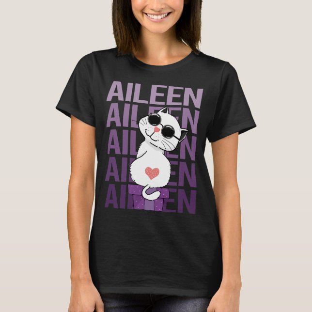 T-shirt Lovely Cat - Aileen Nom (Devant)