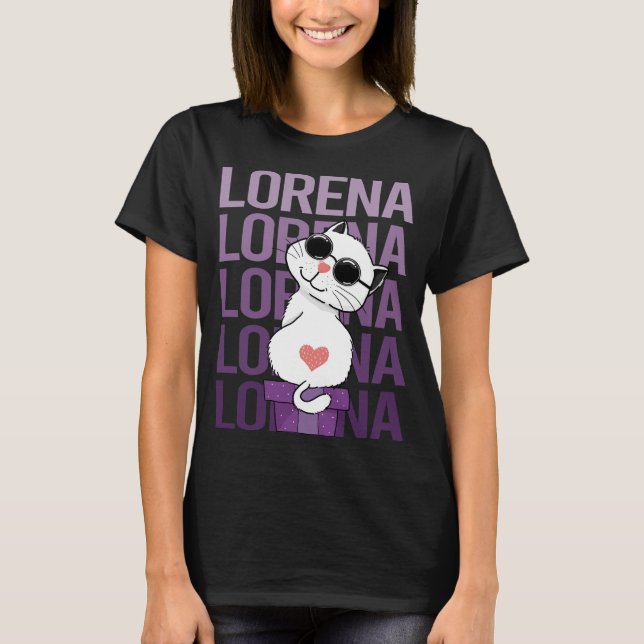 T-shirt Lovely Cat - Lorena Nom (Devant)