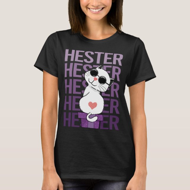 T-shirt Lovely Cat - Nom de Hester (Devant)