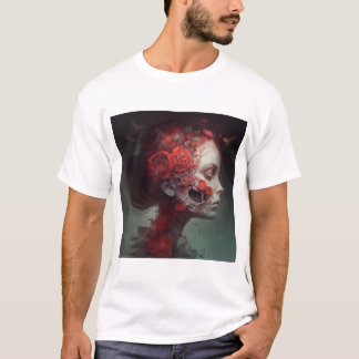 T-shirt Lovely Floral Women Skull