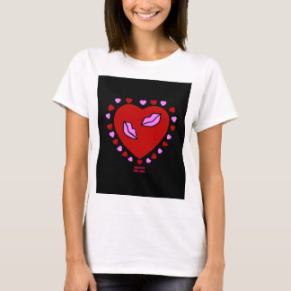 T-shirt Lovely Heart Kisses Femme Basic White T shirt