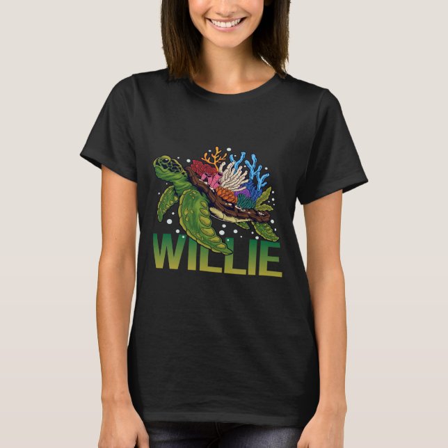 T-shirt Lovely Turtle - Nom de Willie (Devant)