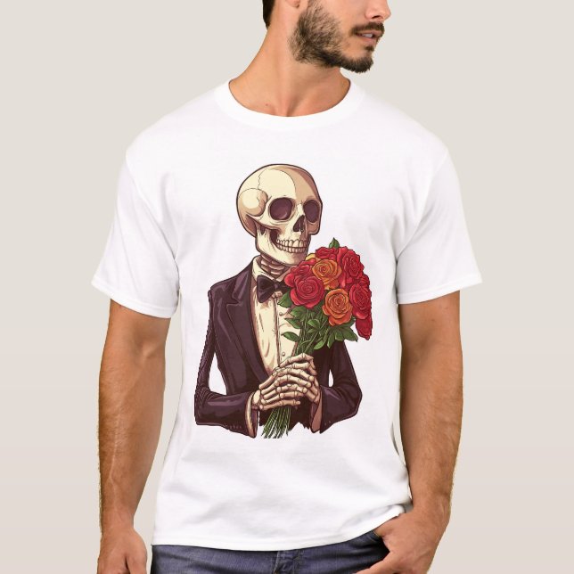 T-shirt Lover Bones � Funny Romantic Skeleton (Devant)