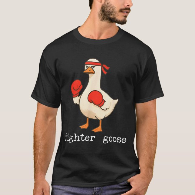 T-shirt Lover Goose And Fighter Goose, Funny Couple Goose  (Devant)