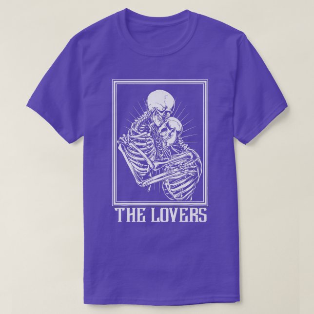 T-shirt Lovers Skeleton Tarot Card Gothic Witch Occult (Design devant)