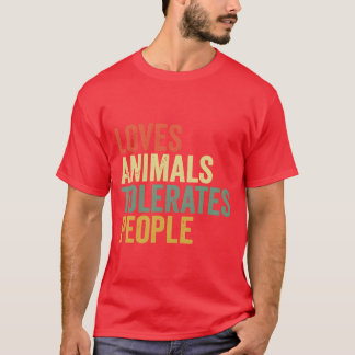 T-shirt Loves Animalsolerates People Funny Animal Lover vi