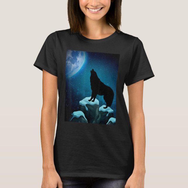 T-shirt Loves Wolves Lune de loups 1 (Devant)