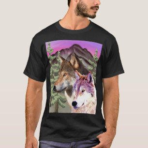 T-shirt Loves Wolves Wolf Face