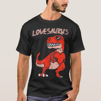 T-shirt Lovesaurus Tre Dinosaur Heart Cute Valentines Day