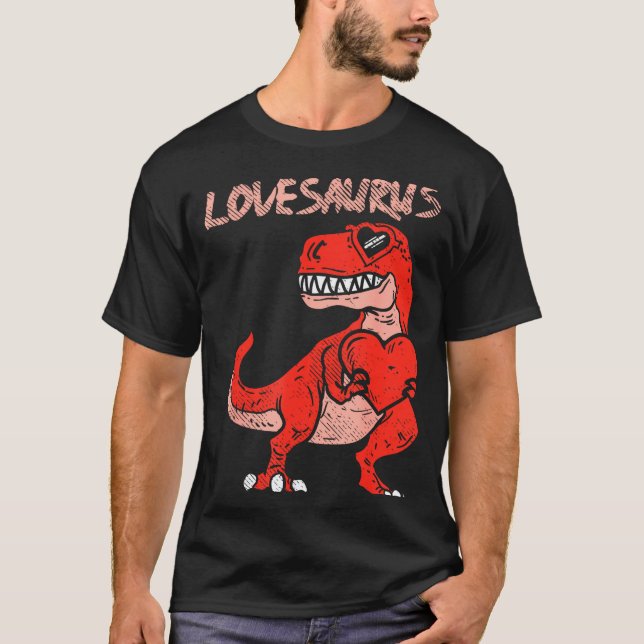 T-shirt Lovesaurus Trex Dinosaur Heart Cute Valentines Day (Devant)