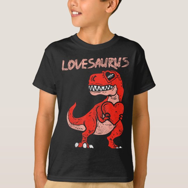 T-shirt Lovesaurus Trex Dinosaur Heart Cute Valentines Day (Devant)