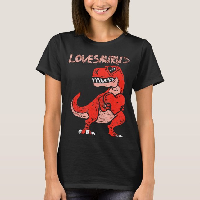 T-shirt Lovesaurus Trex Dinosaur Heart Cute Valentines Day (Devant)