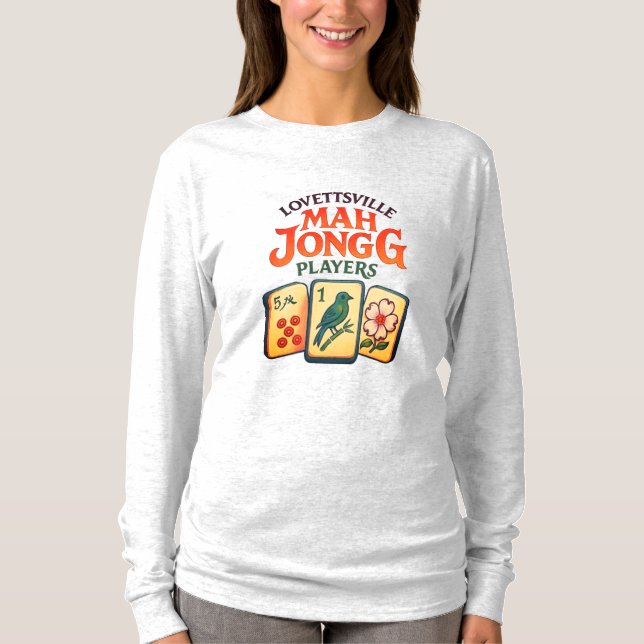 T-shirt Lovettsville Mah Jongg Player Long Sleeve (Devant)