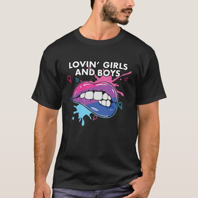 T-shirt Lovin' Girls And Boys Bisexual Pride March Bisexua (Devant)