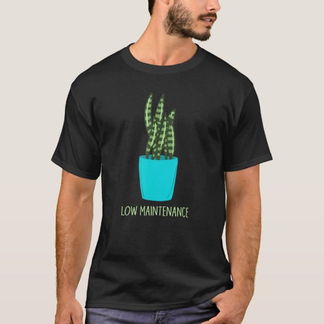 T-shirt Low Maintenance Snake Plant Houseplant Graphic (Devant)