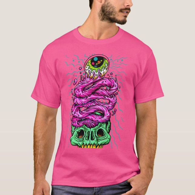 T-shirt Lowbrow Art Eye - Yoga Grunge Goth Skin Punk Clo (Devant)