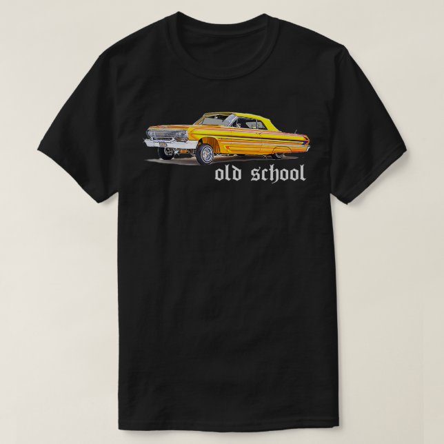 T-shirt Lowrider  For Men Old School Rap Cholo Gangster Ca (Design devant)