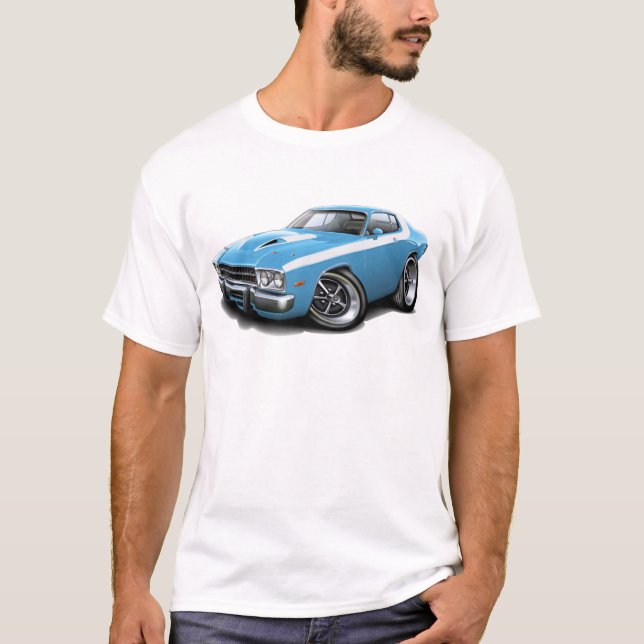 T-shirt Lt 1973-74 de Roadrunner Bleu-Blanc Car (Devant)