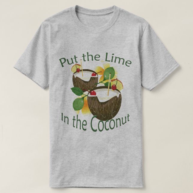 T-shirt Luau Coconut Drink Lime Party (Design devant)