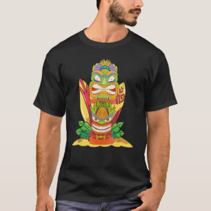 T-shirt Luau Party Surf Statue polynésienne Tiki Masque H