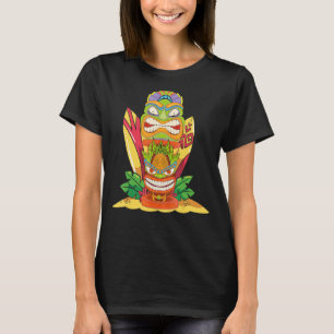 T-shirt Luau Party Surf Statue polynésienne Tiki Masque H
