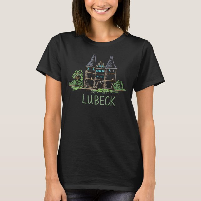 T-shirt Lubeck City Allemagne cadeau souvenir pour hommes  (Devant)