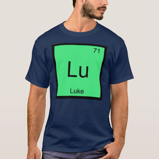 T-shirt Luc Nom Élément Chimique Tableau Périodique (Devant)