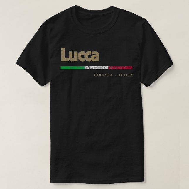 T-shirt Lucca Italian City Retro Flag Italy  (Design devant)