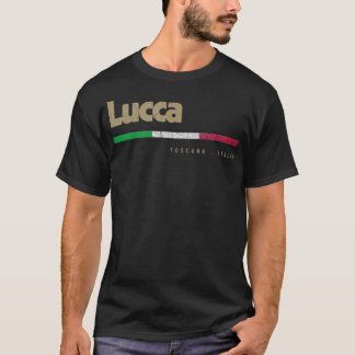 T-shirt Lucca Italian City Retro Flag Italy