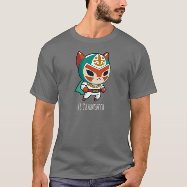 T-shirt Lucha Libre Masque Chat Mexicain Lutte, El Torment (Devant)