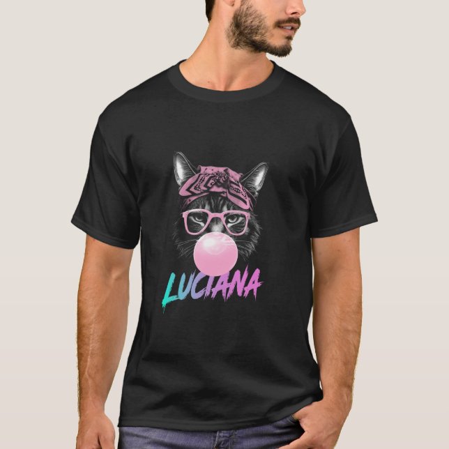 T-shirt LUCIANA Adorable nom de fille avec chat mignon (Devant)