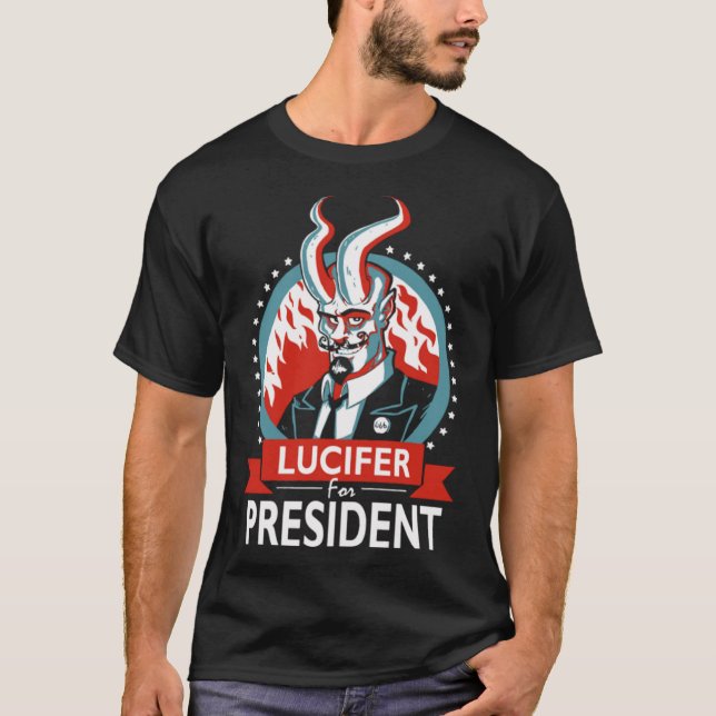 T-shirt Lucifer For President voting (Devant)