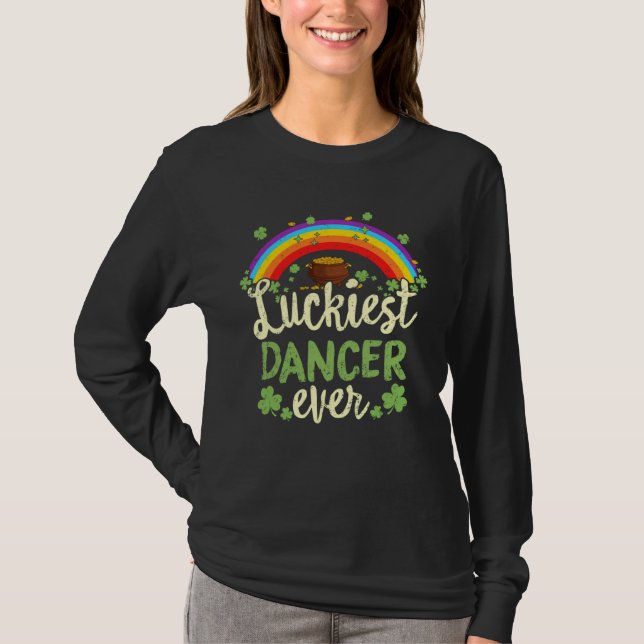T-shirt Luckiest Dancer Ever St Patricks Day Rainbow Men W (Devant)