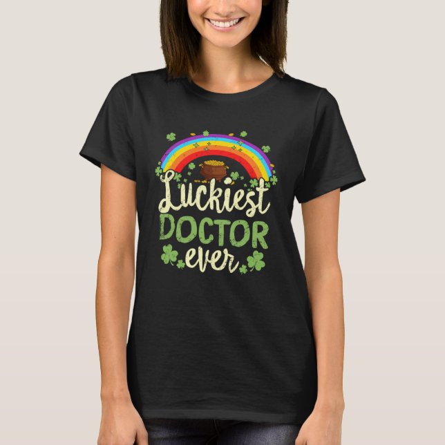 T-shirt Luckiest Doctor Ever St Patricks Day Rainbow Men W (Devant)