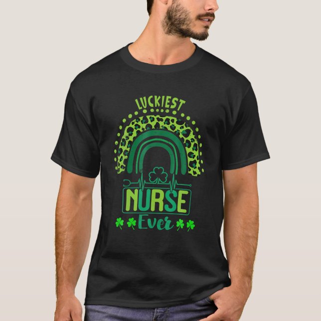 T-shirt Luckiest Nurse Ever St Patrick's Day Rainbow (Devant)