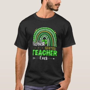 T-shirt Luckiest professeur d'espagnol jamais Rainbow St p