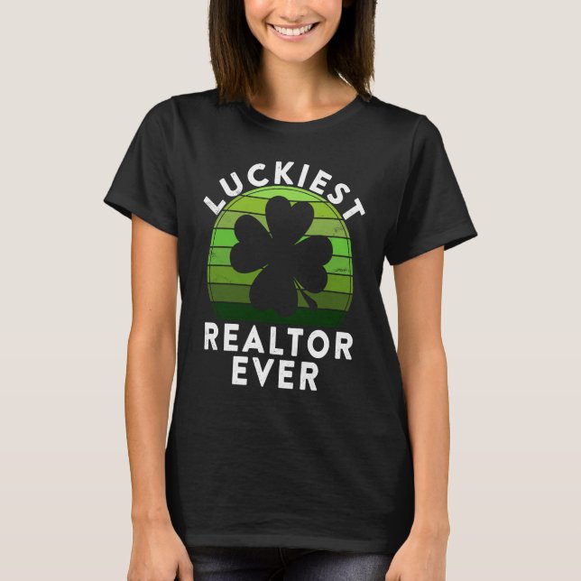 T-shirt Luckiest Realtor Ever  Shamrock Sunset St Patricks (Devant)